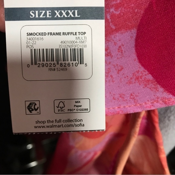3/$15*New* Sofia Vergara smocked frame ruffle top Peach amber Pomona petals XXXL - Picture 11 of 12